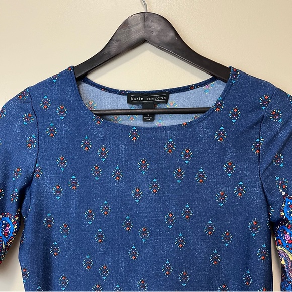 Karin Stevens Multi-Print Half Sleeve Dress - Picture 2 of 13